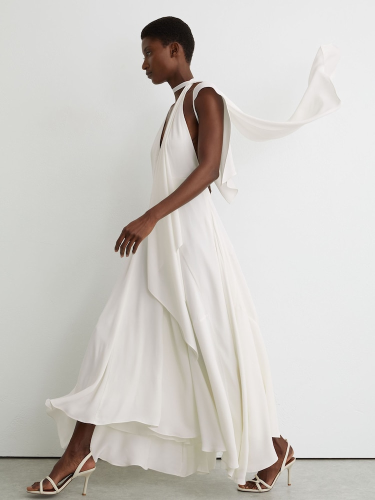 ivory dress with cape Coast Women's Cape Maxi Wedding Dress in Ivory | Size: 10