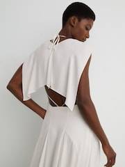 Reiss Ivory Evory Strappy Draped Cape Maxi Dress - Image 5 of 7