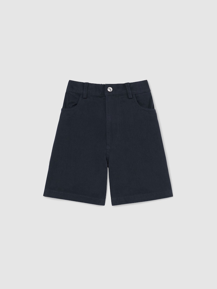 Reiss Blue Moby 9-13 yrs Cotton Twill Bermuda Shorts - Image 2 of 3 Reiss Blue Moby 9-13 yrs Cotton Twill Bermuda Shorts - Image 2 of 3
