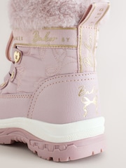 Baker by Ted Baker Pink Quilted Nylon Bow Snow Boots - Image 4 of 5