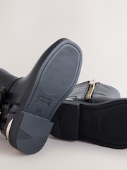 Baker by Ted Baker Bow Black Boots with Croc Effect - Image 5 of 5