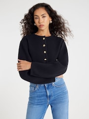 River Island Knitted Structured Sleeve Cardigan - Imagen 2 de 4
