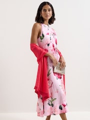 Phase Eight Pink Satin Trim Scarf - Image 1 of 6