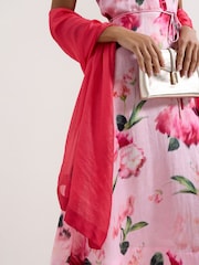 Phase Eight Pink Satin Trim Scarf - Image 2 of 6