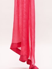 Phase Eight Pink Satin Trim Scarf - Image 5 of 6
