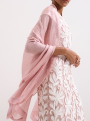 Phase Eight Pink Satin Trim Scarf - Image 3 of 6