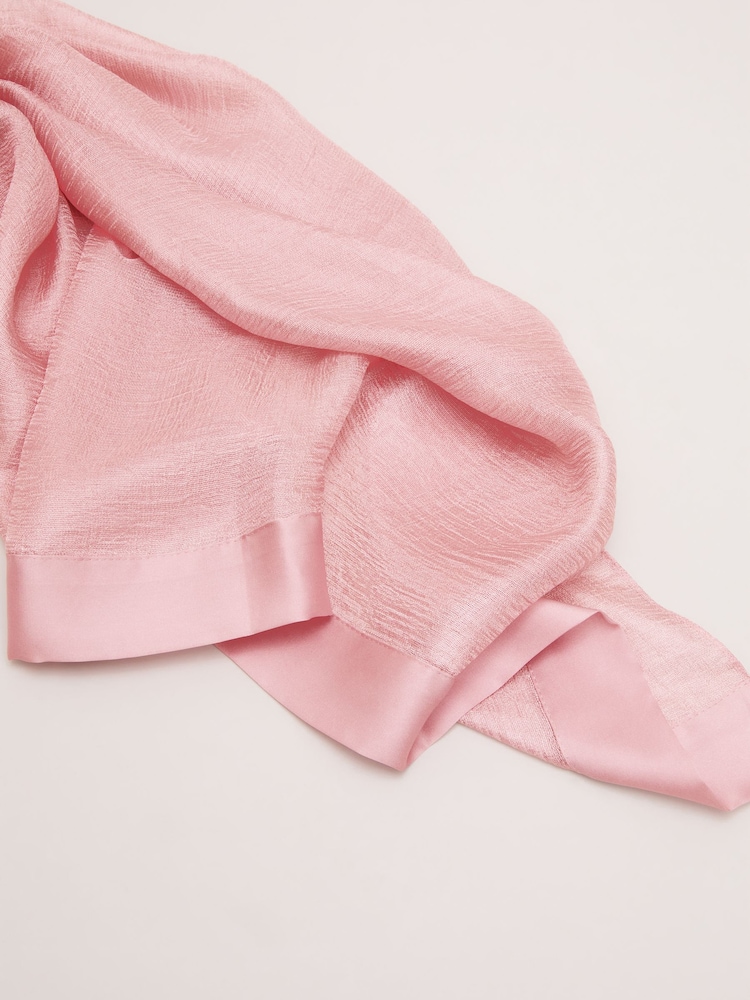 Phase Eight Pink Satin Trim Scarf - Image 6 of 6