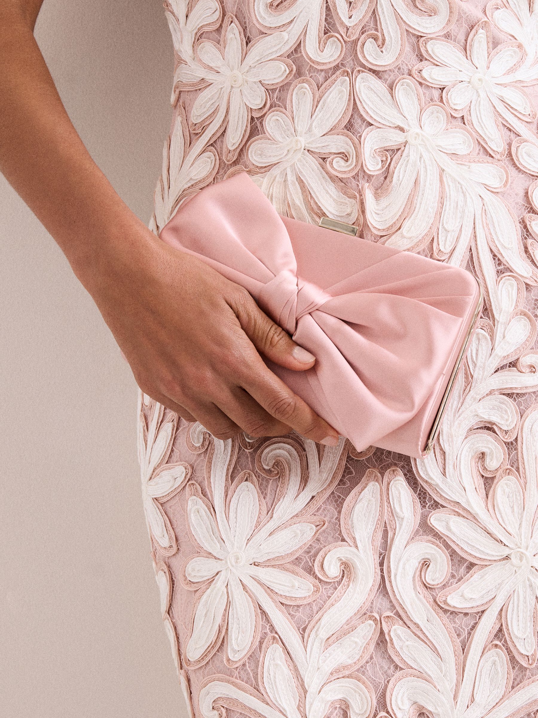 Buy Phase Eight Pink Satin Clutch Bag from Next USA