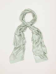Verde - Phase Eight Satin Trim Scarf - Imaginea 1 din 6
