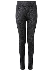 Joe Browns Black Baroque Print Stretchy Leggings - Image 5 of 5