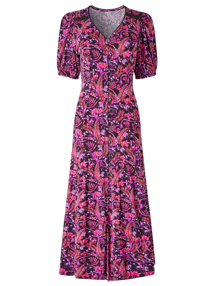 Joe Browns Purple Jersey Floral Midi Dress - Image 5 of 5 Joe Browns Purple Jersey Floral Midi Dress - Image 5 of 5