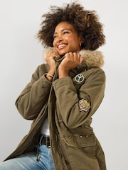Joe Browns Green Badged And Embroidered Coat - Image 5 of 6