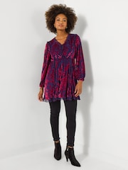 Joe Browns Purple Balloon Sleeve Devore Tunic - Image 1 of 5