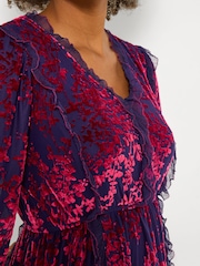 Joe Browns Purple Balloon Sleeve Devore Tunic - Image 2 of 5