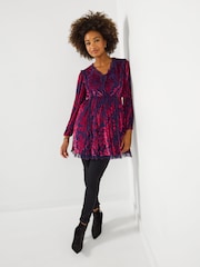 Joe Browns Purple Balloon Sleeve Devore Tunic - Image 3 of 5