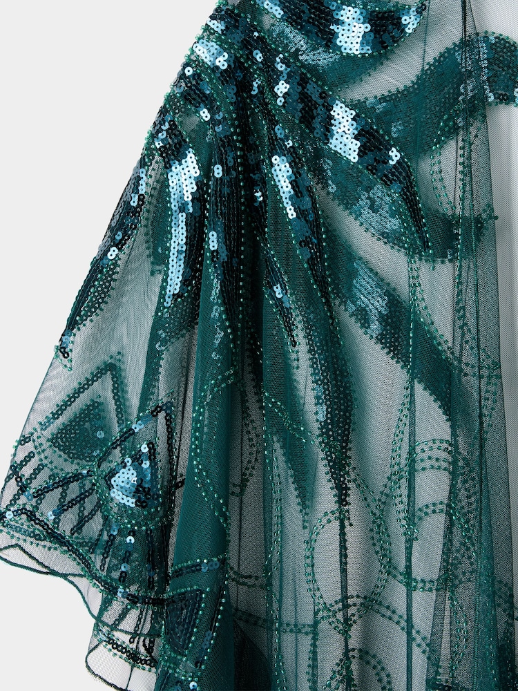 Joe Browns Green Tassel Edged Sequin Detail Kimono - Image 2 of 7 Joe Browns Green Tassel Edged Sequin Detail Kimono - Image 2 of 7