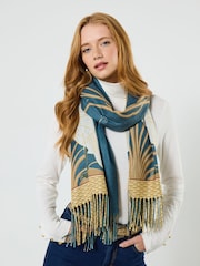 Joe Browns Green Tassel Trim Swan Wrap Scarf - Image 3 of 4