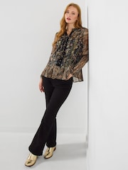 Joe Browns Black Boho Floral Print Blouse And Cami Set - Image 3 of 5