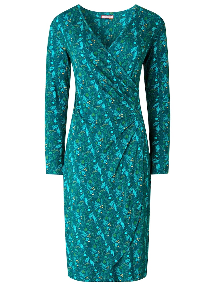 Joe Browns Green Leaf Print Knee Length Dress - Image 5 of 5 Joe Browns Green Leaf Print Knee Length Dress - Image 5 of 5