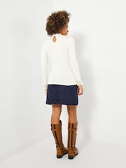 Crema - Joe Browns Lace Trim Alto Neck Jersey Top - Imagen 4 de 5
