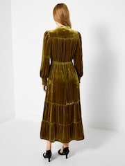 Joe Browns Gold Tassel Neck Tie Boho Velour Dress - Image 4 of 8