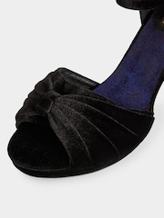 Joe Browns Black Sparkle Lined Velvet Sandal - Image 6 of 6