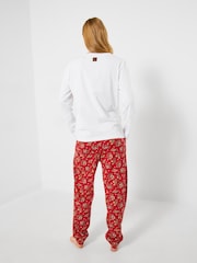 Joe Browns Red Festive Robin Cuffed Pyjamas Set - Image 5 of 8