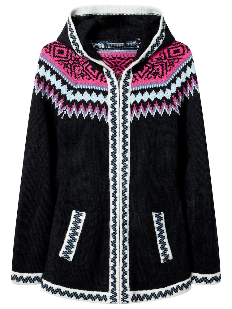 Joe Browns Black Hooded Fairisle Pattern Jumper - Image 7 of 7 Joe Browns Black Hooded Fairisle Pattern Jumper - Image 7 of 7
