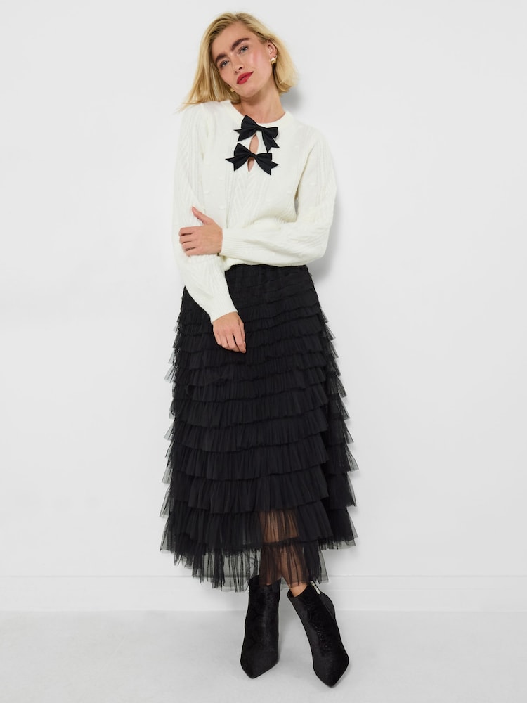 Joe Browns Black Tiered Mesh Skirt - Image 1 of 7 Joe Browns Black Tiered Mesh Skirt - Image 1 of 7