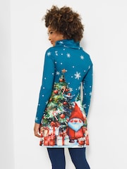 Joe Browns Blue Jersey Christmas Tunic Top - Image 2 of 5