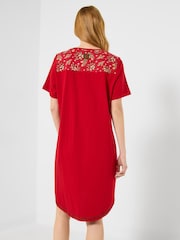 Joe Browns Red Festive Robin Jersey Nightie - Image 2 of 5
