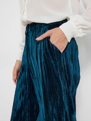 Joe Browns Blue Crushed Velvet Straight Leg Trousers - Image 3 of 6
