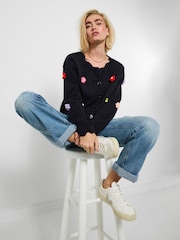 Joe Browns Black Button Through Floral Cardigan - Image 1 of 5