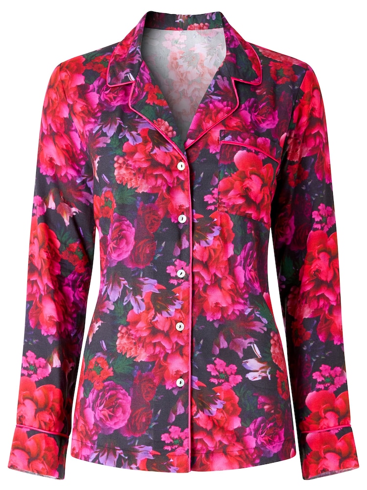 Joe Browns Black Boutique Winter Floral Pyjamas Top - Image 5 of 5 Joe Browns Black Boutique Winter Floral Pyjamas Top - Image 5 of 5