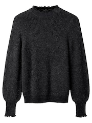Joe Browns Black Lettuce Edge High Neck Jumper - Image 7 of 7