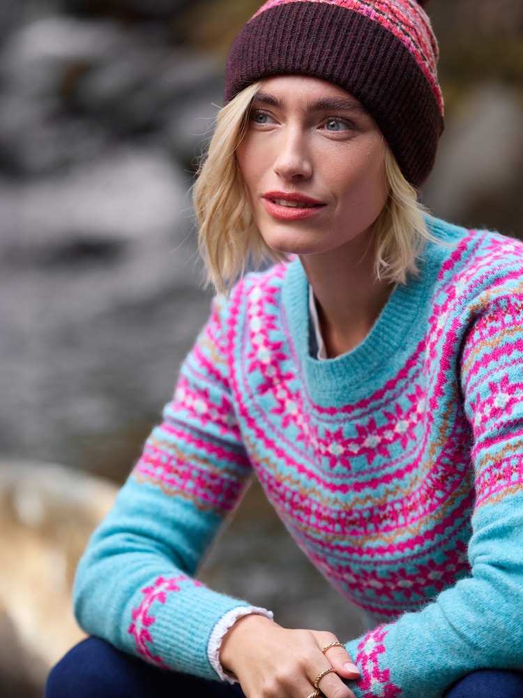 Joe Browns Blue Classic Crew Neck Fairisle Jumper - Image 2 of 7 Joe Browns Blue Classic Crew Neck Fairisle Jumper - Image 2 of 7