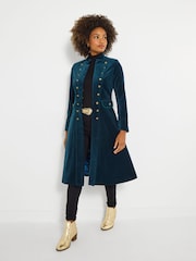 Joe Browns Blue Longline Military Moleskin Coat - Image 2 of 7
