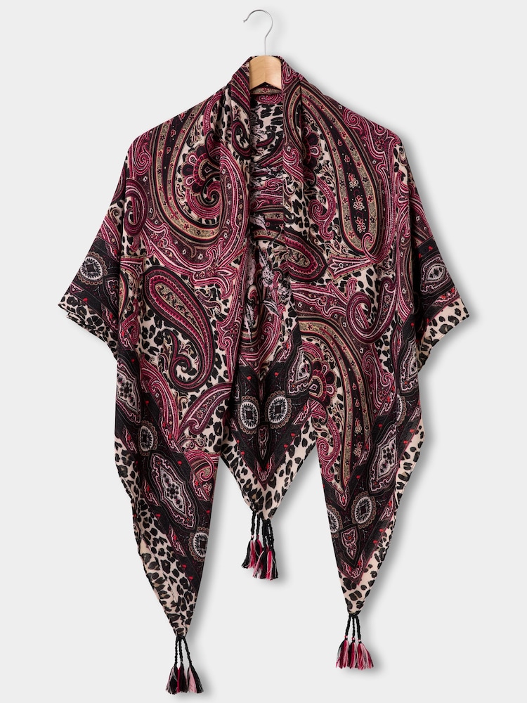Joe Browns Pink Perfectly Paisley Tassel Scarf - Image 1 of 3 Joe Browns Pink Perfectly Paisley Tassel Scarf - Image 1 of 3