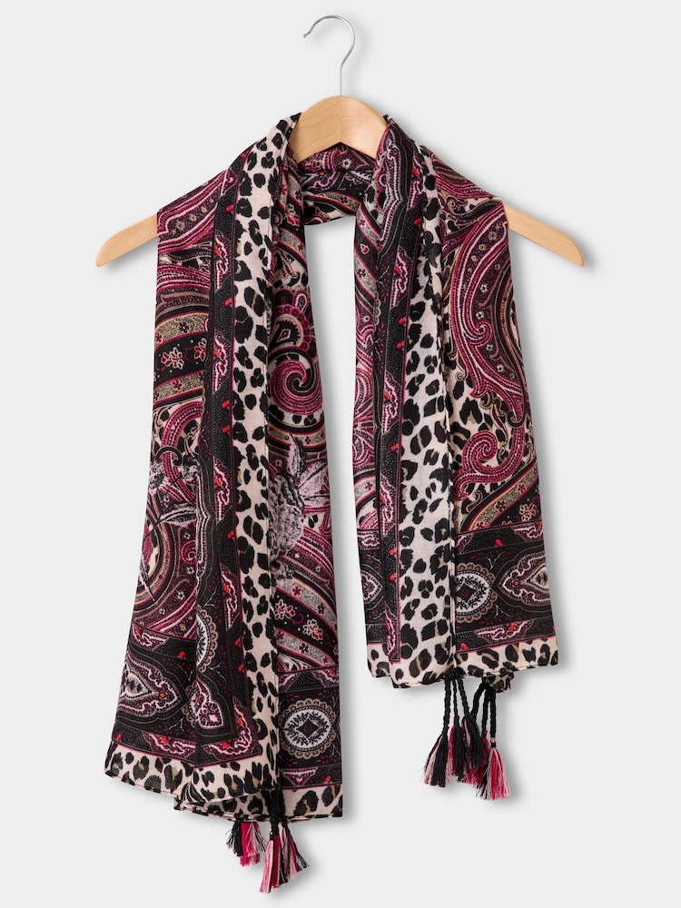 Joe Browns Pink Perfectly Paisley Tassel Scarf - Image 3 of 3 Joe Browns Pink Perfectly Paisley Tassel Scarf - Image 3 of 3