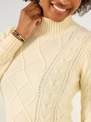 Joe Browns Cream Chunky Cable Knit  Mini Dress - Image 2 of 5