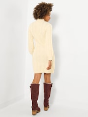 Joe Browns Cream Chunky Cable Knit  Mini Dress - Image 4 of 5