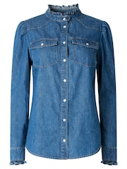Joe Browns Ruffle Collar Denim Shirt - Imagen 5 de 5