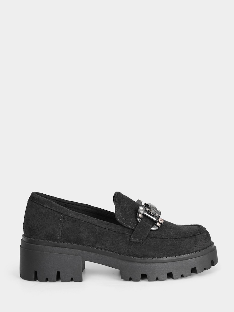 Joe Browns Black Chunky Microfibre Loafers - Image 1 of 4 Joe Browns Black Chunky Microfibre Loafers - Image 1 of 4
