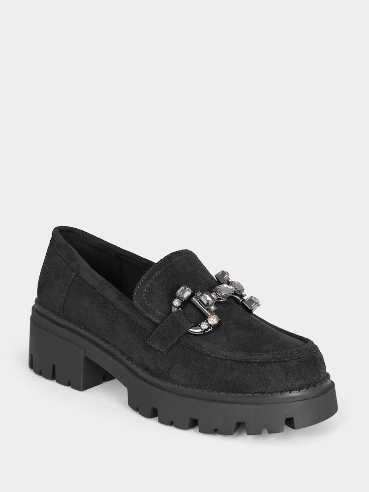 Joe Browns Black Chunky Microfibre Loafers - Image 2 of 4 Joe Browns Black Chunky Microfibre Loafers - Image 2 of 4