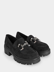 Joe Browns Black Chunky Microfibre Loafers - Image 3 of 4