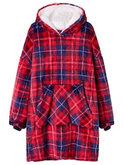 Joe Browns Red Winter Check Longline Hoodie - Image 5 of 5