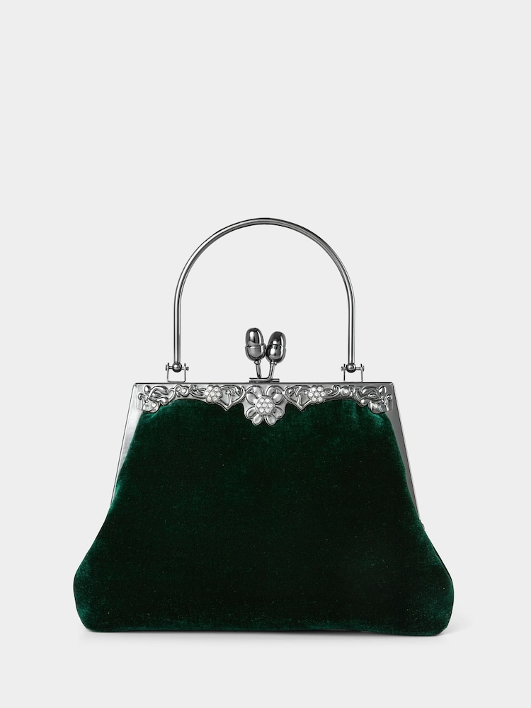 Joe Browns Green Detachable Chain Velvet Bag - Image 1 of 3 Joe Browns Green Detachable Chain Velvet Bag - Image 1 of 3