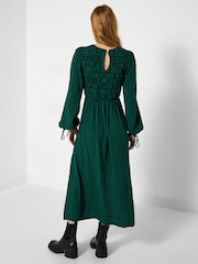 Joe Browns Green Shirred Bodice Gingham Dress - Image 4 of 7