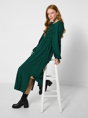 Joe Browns Green Shirred Bodice Gingham Dress - Image 5 of 7