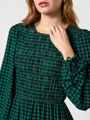 Joe Browns Green Shirred Bodice Gingham Dress - Image 6 of 7